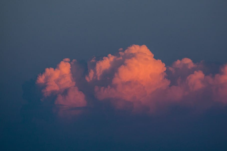 red nimbus cloud, afterglow, orange, cumulus clouds, thunderstorm HD wallpaper