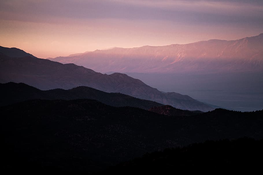 sky, clouds, mountain, sunset, sunrise, dark, landscape, beauty in nature HD wallpaper
