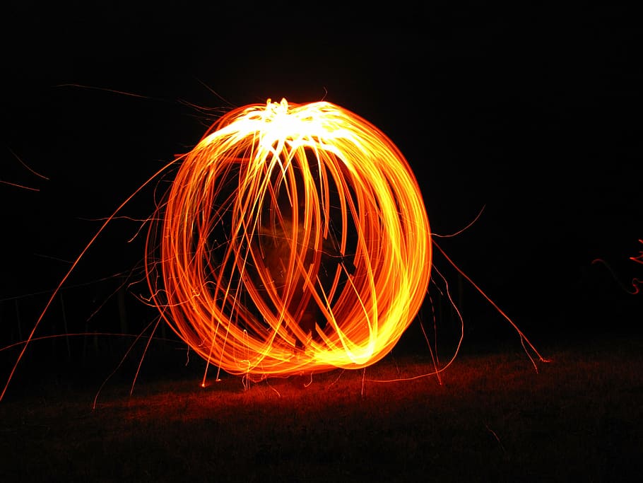 fire, brand, sky, flame, glow, wood fire, in the evening, red