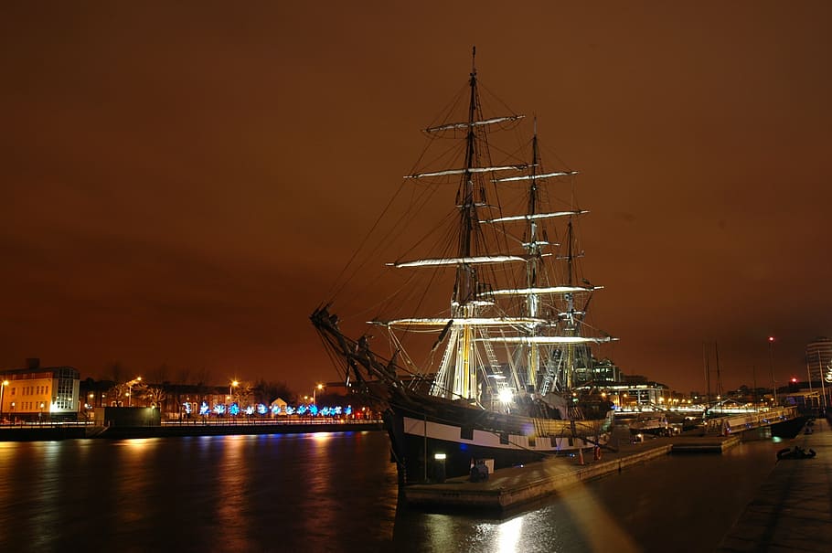 ship, cityscape, boat, harbor, pier, old, transport, harbour HD wallpaper