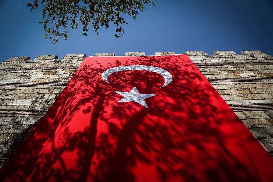 crescent moon and star flag, Turkey, Turkish, Flag, National, Symbol