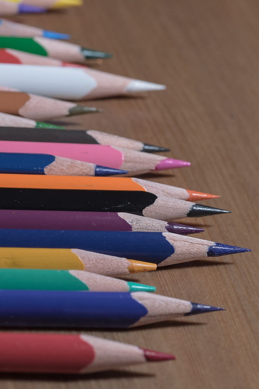 colored pencils, wooden pegs, pens, colorful, paint, school