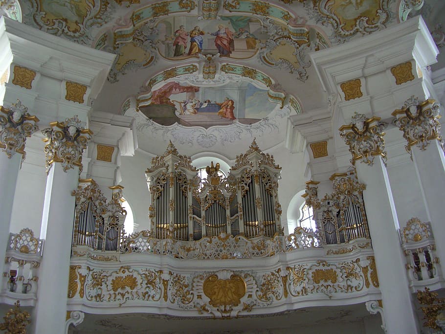 pilgrimage church of wies, bavaria, construction art, rococo, HD wallpaper
