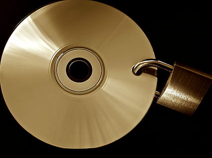 gray disc with padlock, Data Security, Privacy Policy, Encrypted HD wallpaper