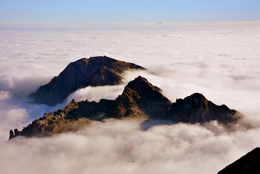 Mountains, Clouds, Sky, Landscape, Tops, italy, carega, nature HD wallpaper