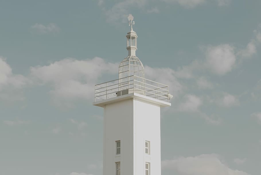 architectural photography of tower, lighthouse, cloud, architecture HD wallpaper