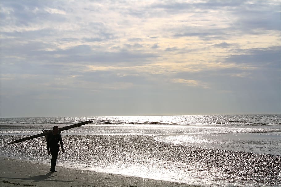 beach, sea, side, sky, water, real people, scenics - nature HD wallpaper