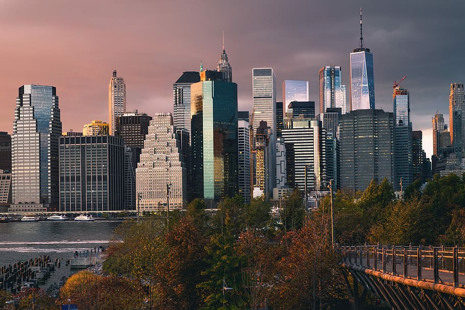 city buildings during sunset, city buildings view, architecture HD wallpaper