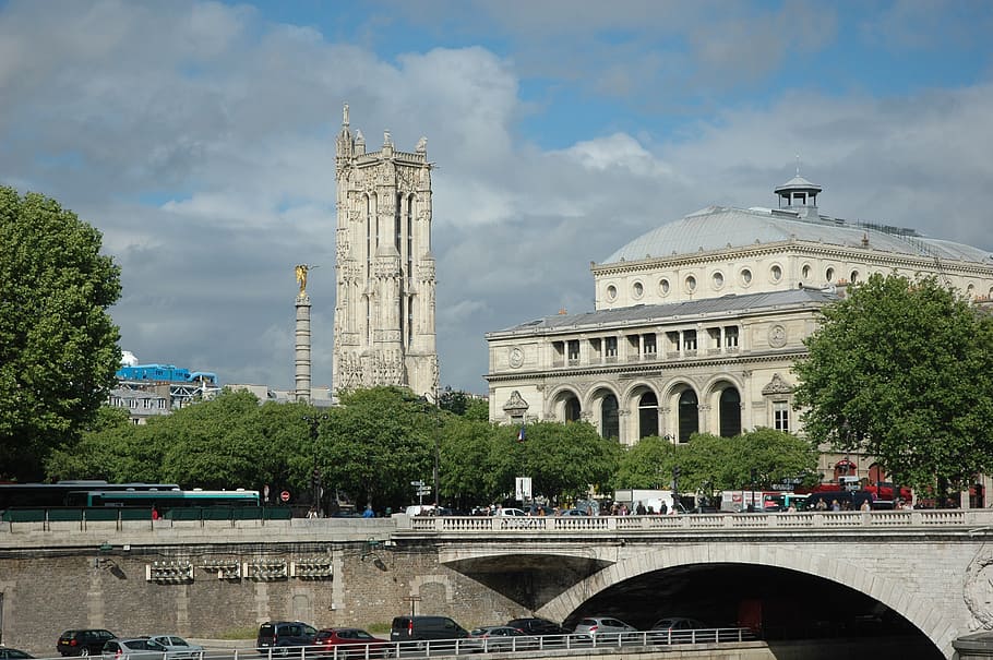 bridge, paris, architecture, built structure, building exterior HD wallpaper