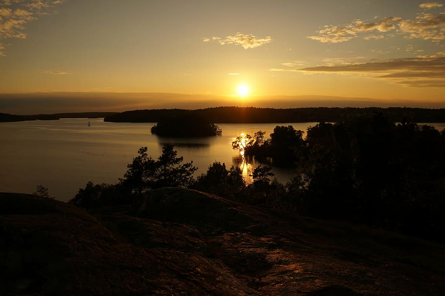 view, sky, water, nature, sunset, dom, summer, cloud, landscapes HD wallpaper