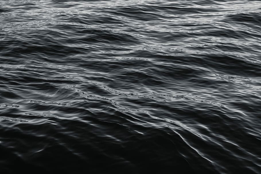 grayscale photo of body of water, body of water at day time, sea HD wallpaper