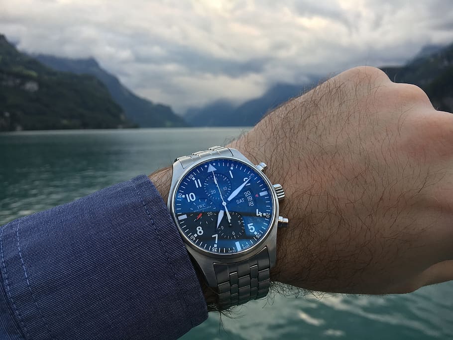 watch, wristwatch, iwc, pilot watch, sea, switzerland, time