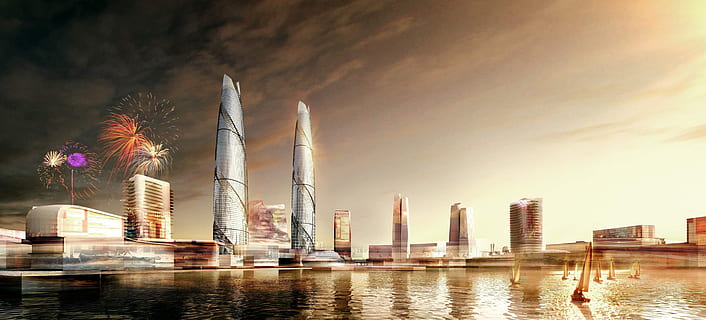 hainan, office building, plan, architecture, sky, built structure HD wallpaper