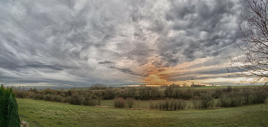 clouds, structure, sky, color, dark clouds, sun, sunset, evening sky HD wallpaper