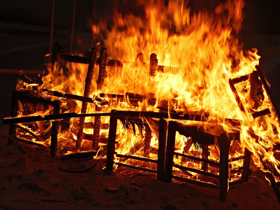 Fire, Flames, Bonfire, Campfire, Wood, turn on, burn, fire - natural phenomenon HD wallpaper