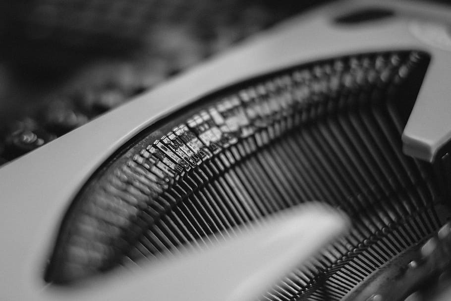 grayscale photo of typewriter, movable, machine, vintage, office HD wallpaper