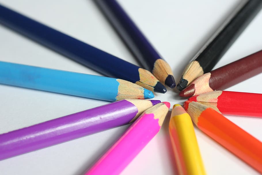 crayons, the background, coloring, drawing, color scale, painting HD wallpaper