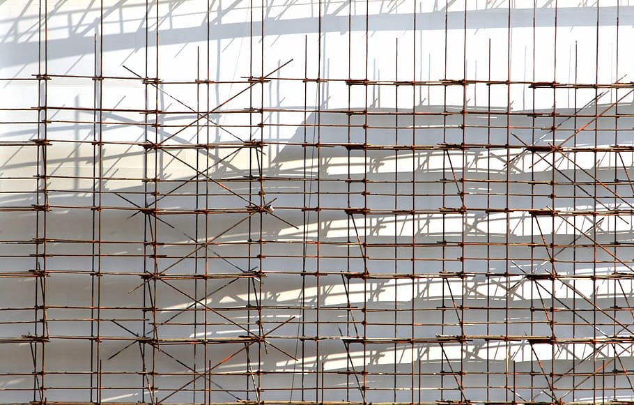 building, work, scaffolding, shading, full frame, built structure HD wallpaper