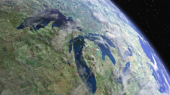 close up photography of planet earth, space, view, canada, usa HD wallpaper