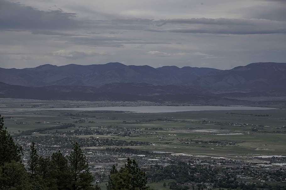 Helena, Mountain, lake, and landscape, clouds, public domain HD wallpaper