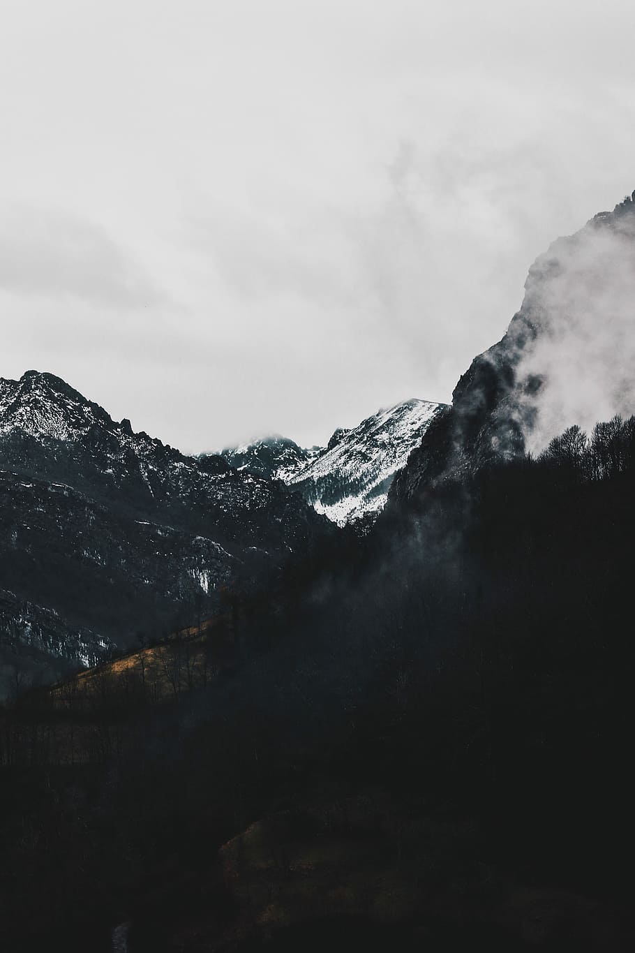 snow covered mountains, snow covered mountain under cloudy sky during daytime HD wallpaper
