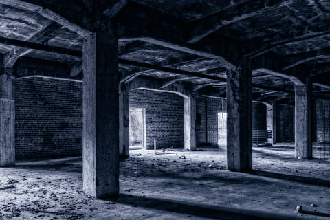 grayscale architectural photography, keller, underground, lost places HD wallpaper