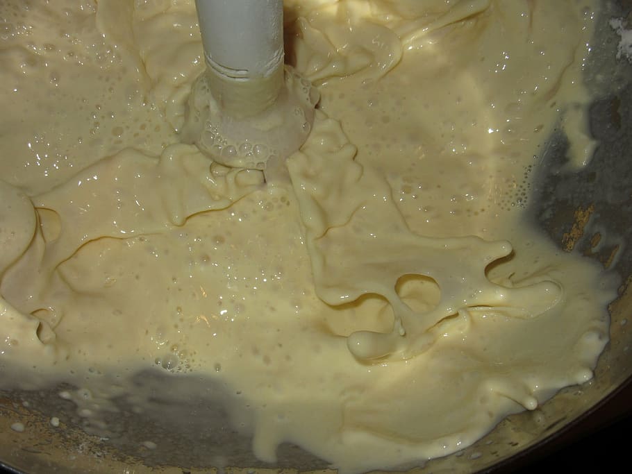 milk, hand blender, stir, pancake batter, dough, mix, inject, HD wallpaper