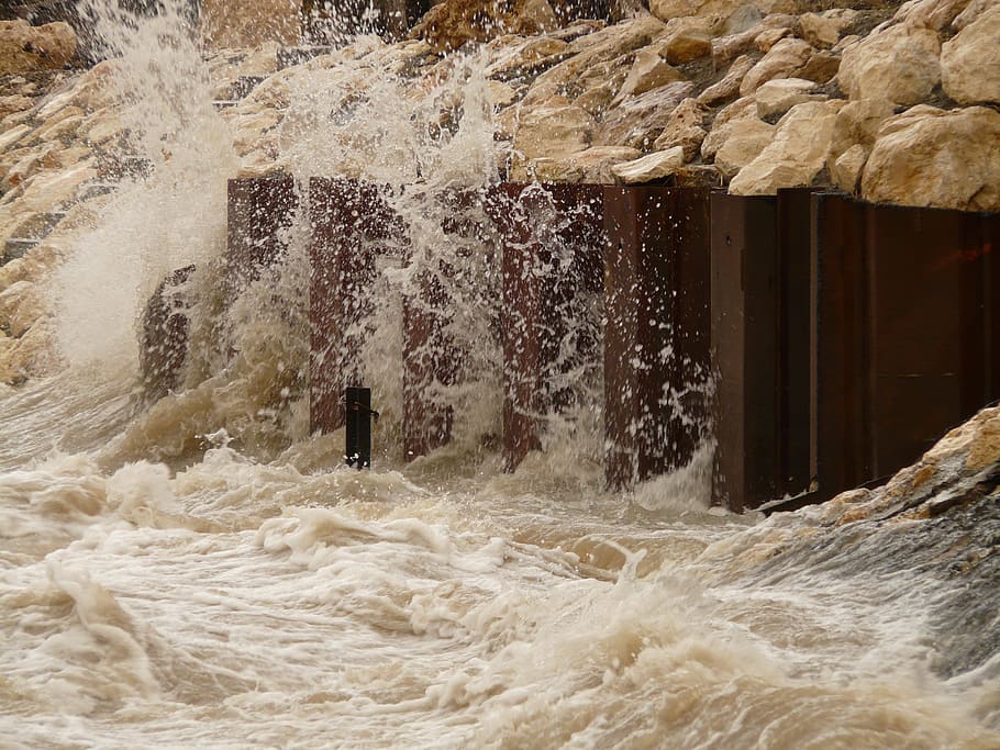 water, high water, rapids, inject, strudel, spray, risk, wave HD wallpaper