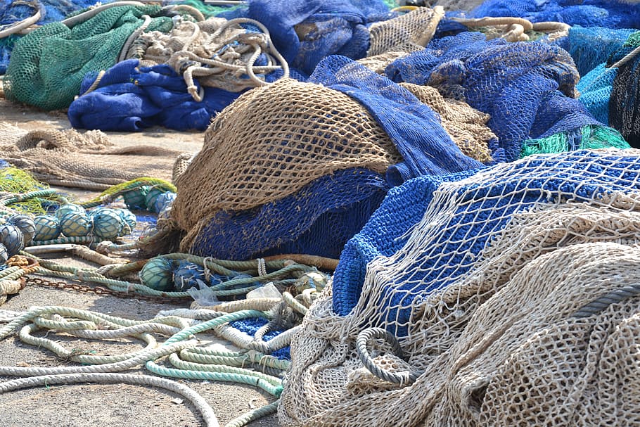 Net, Fish, Sea, blue, clothing, textile, fishing net, wool HD wallpaper
