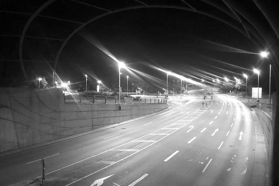 Night, Road, Light, Dark, street lighting, street lamp, night photograph HD wallpaper