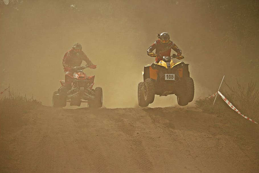 enduro, sand, dust, cross, quad race, atv, motocross, motocross ride HD wallpaper