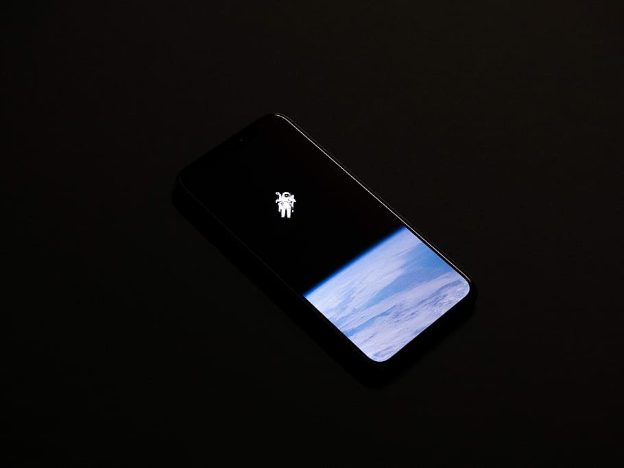 space gray iPhone X, untitled, mobile phone, screen, black background HD wallpaper