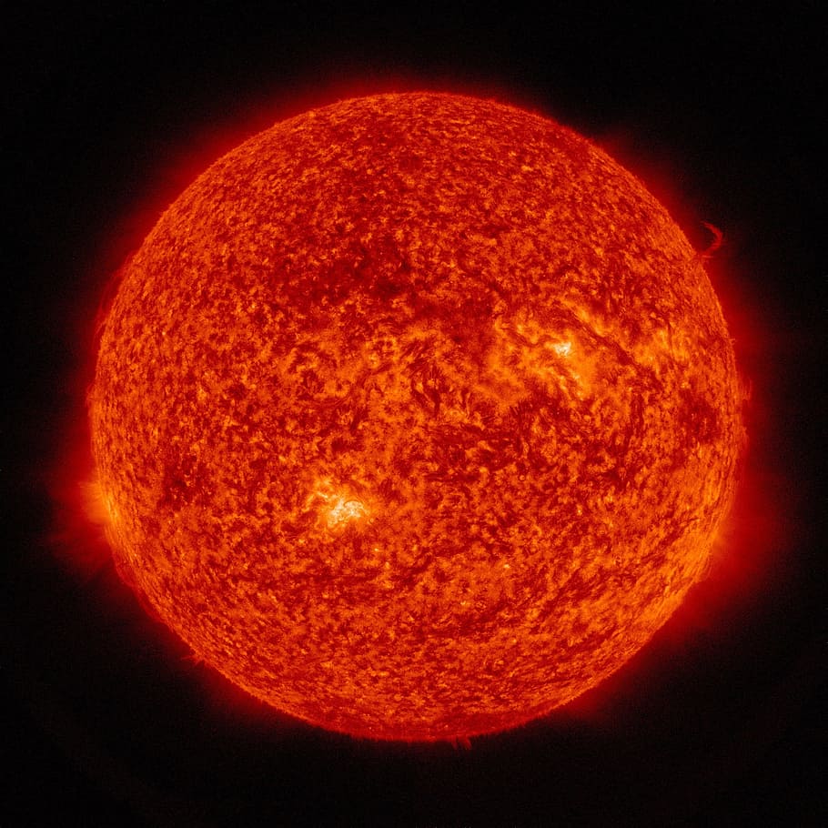 sun illustration, solar flare, eruption, energy, fireball, orange