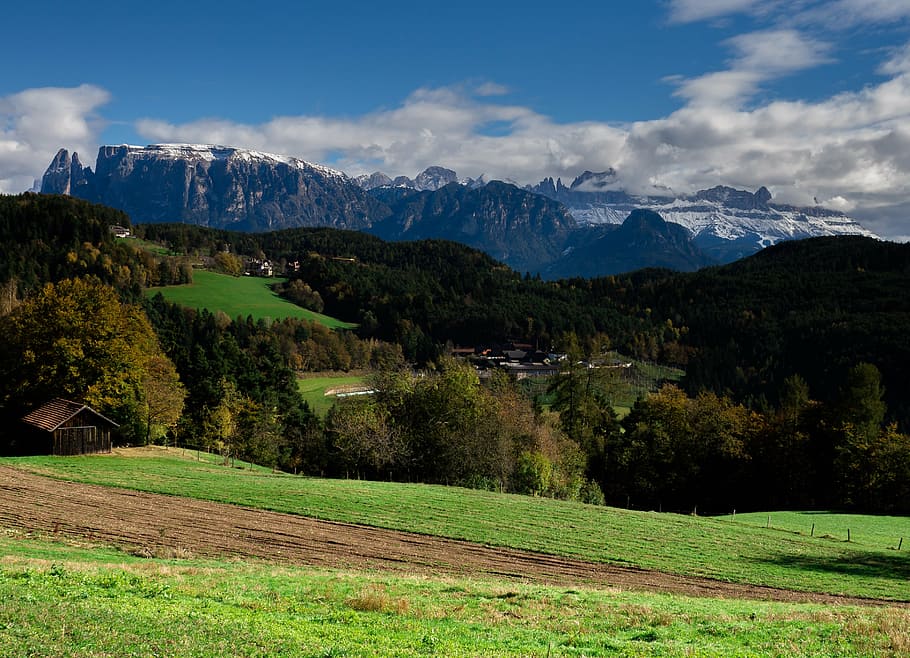 south tyrol, italy, mountains, dolomites, view, meran, panorama, HD wallpaper