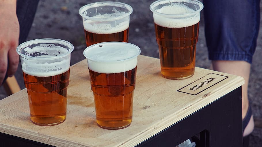 drink, beer, alcohol, brewery, sea, rest, restaurant, summer HD wallpaper