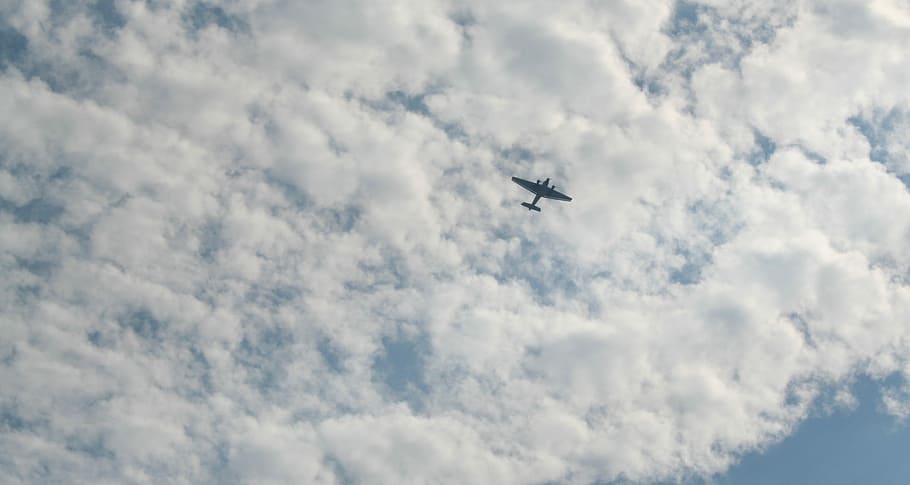 Clouds, Aircraft, Oldtimer, sky, bright, flight, nature, day HD wallpaper