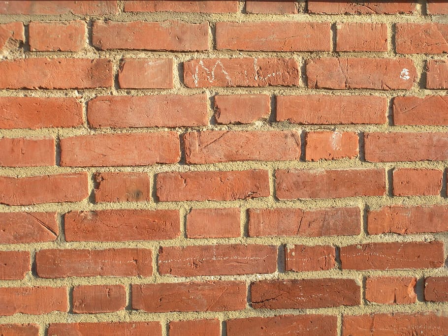 brick wall, brick red, full frame, backgrounds, architecture HD wallpaper