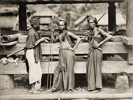 man holding spear, batak, warrior, fighter, 1870, indonesian HD wallpaper