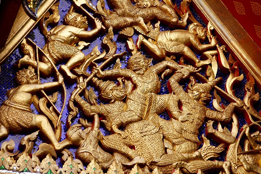 mosaic, tiles, gold, pattern, wood, wall, artfully, decorative HD wallpaper