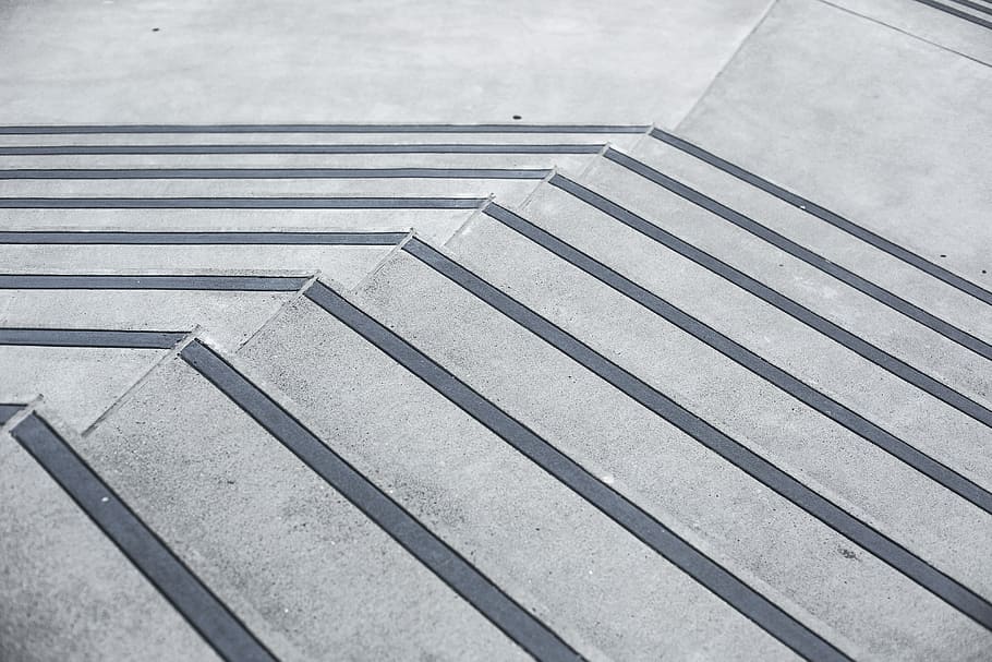 Clean Minimalistic Concrete Stairs #2, abstract, architecture, HD wallpaper
