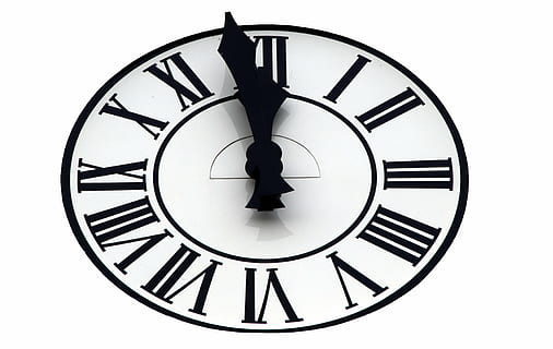 round black analog clock illustration at 11:59, time, pointer HD wallpaper