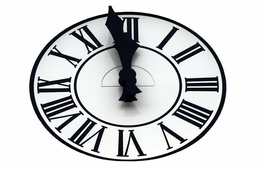 round black analog clock illustration at 11:59, time, pointer HD wallpaper