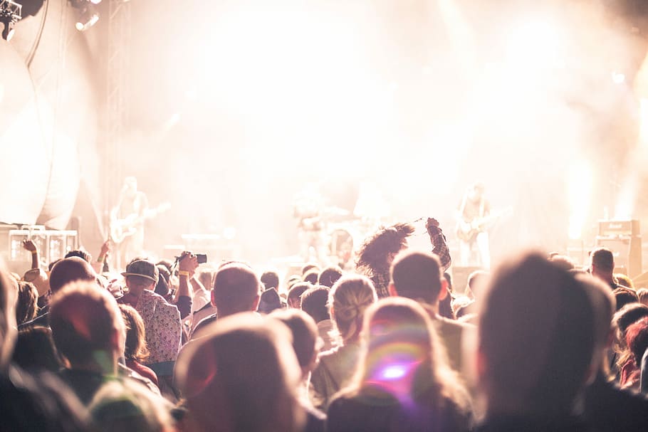 Crowds of Party People Enjoying a Live Concert, club, colorful, HD wallpaper