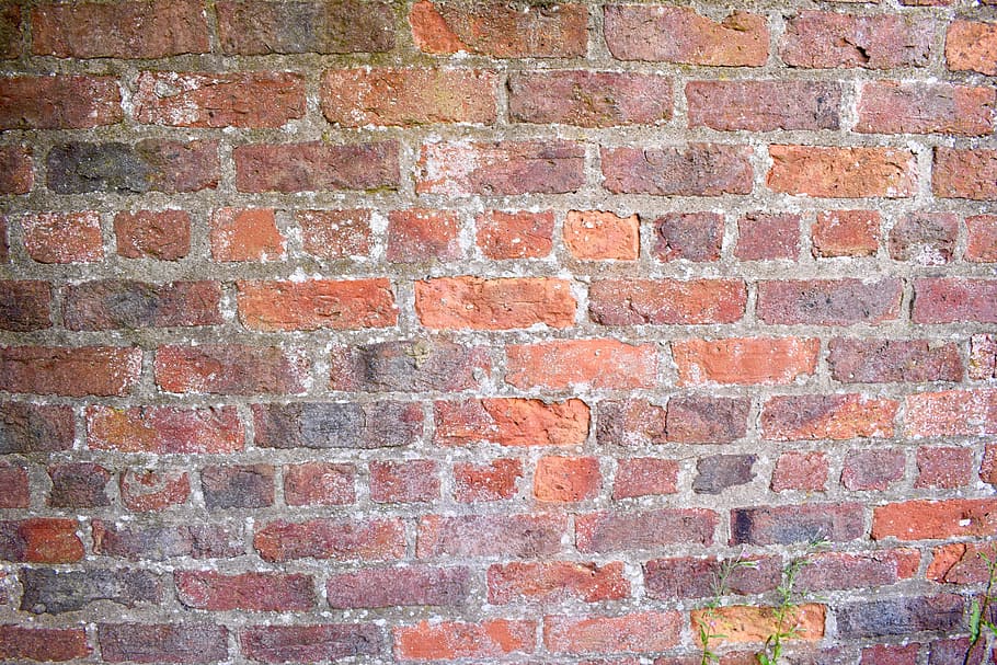 brick, red, old, wall, aged, orange, brickwork, brickwall, weathered HD wallpaper