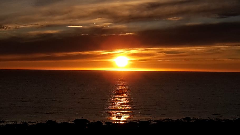 sunset, sea, evening sky, romantic, water, scenics - nature HD wallpaper