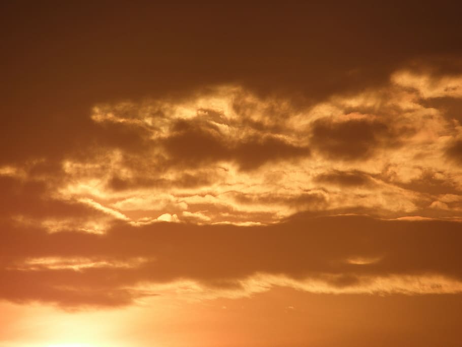 sunrise, clouds, sky, mood, red, orange, cloud - sky, sunset HD wallpaper