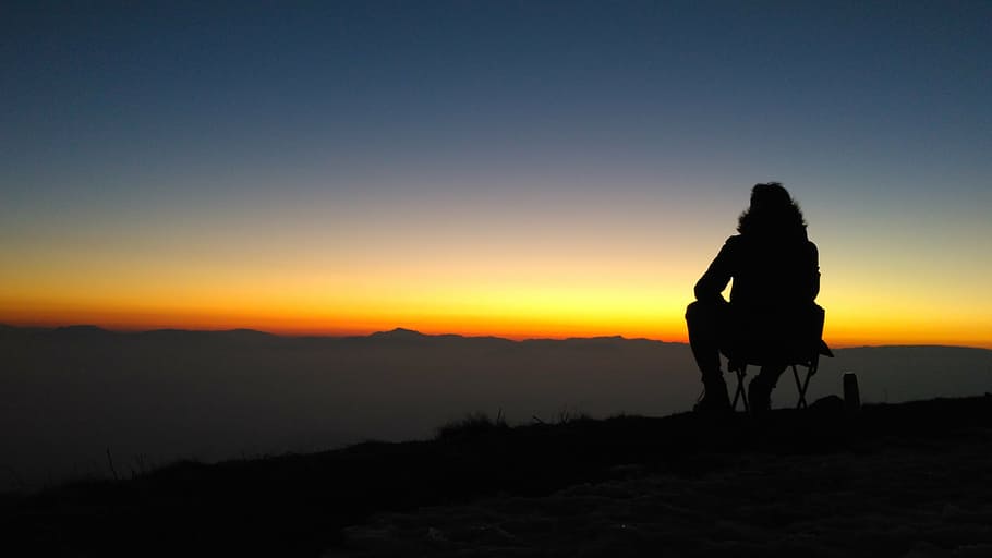 alone, backlit, dawn, dusk, evening, landscape, light, morning HD wallpaper