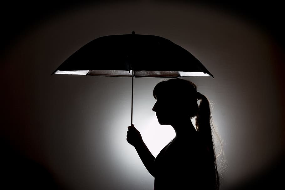 girl in the rain silhouette