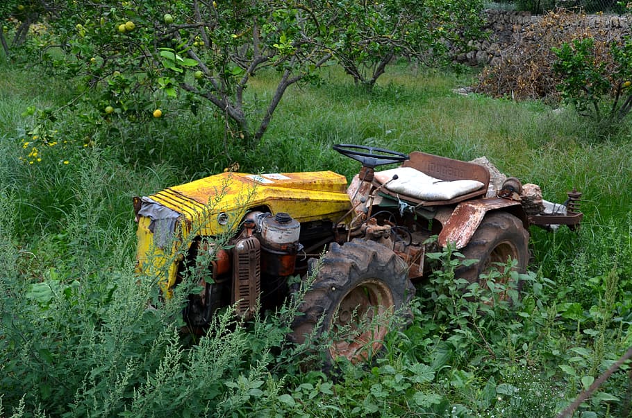 tracktor, scrap, tractor, old, obsolete, träker, plant, transportation HD wallpaper