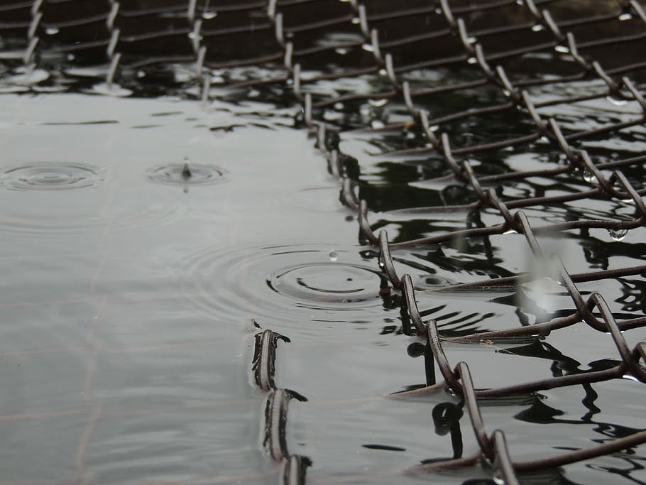 Water, Mesh, Drop, rain, reflection, no people, outdoors, day HD wallpaper